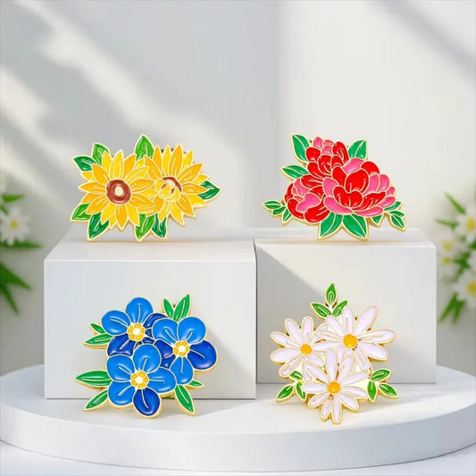 Flower Bouquet Pin Badge