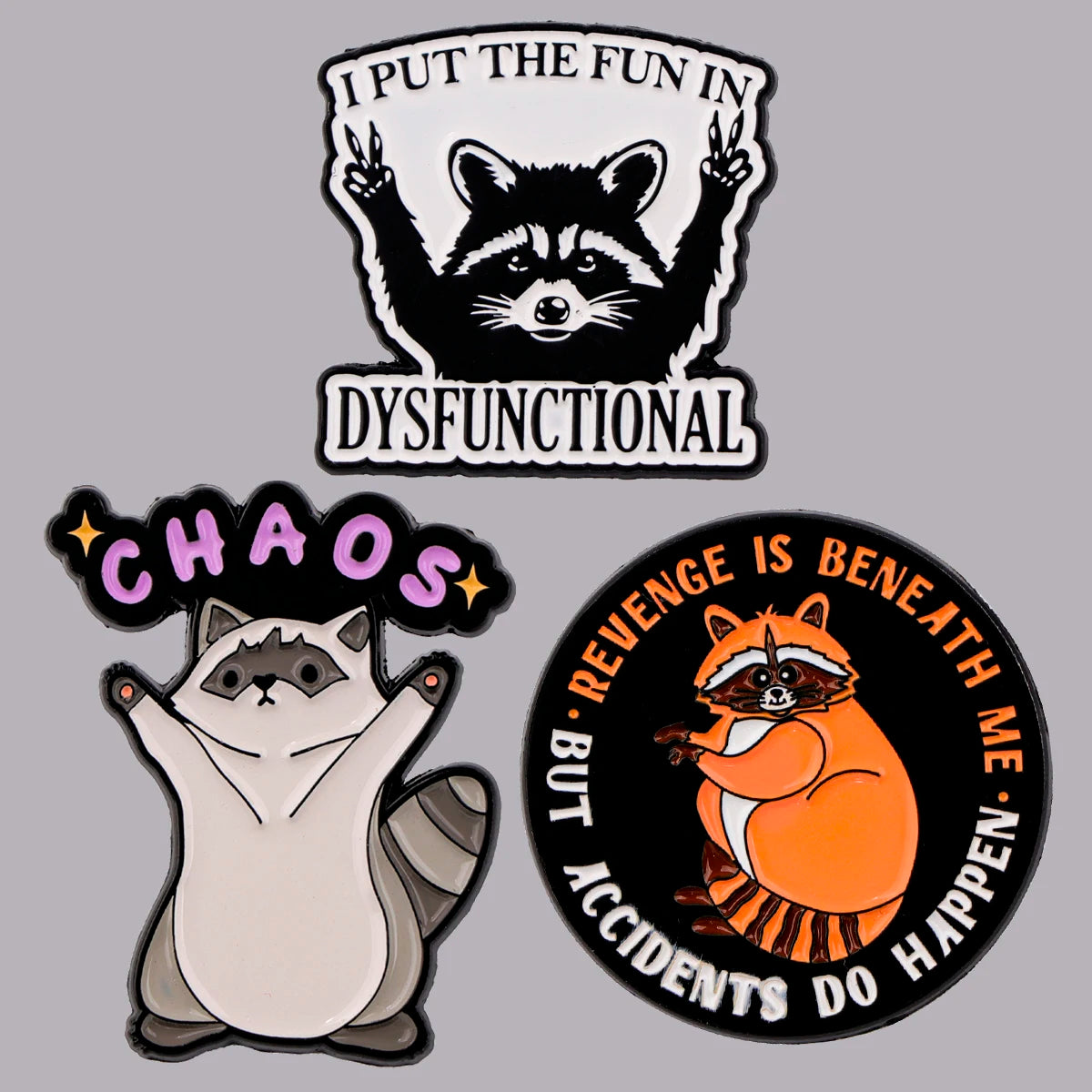 Raccoon Enamel Pin Badges