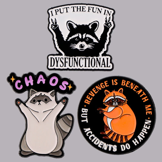 Raccoon Enamel Pin Badges