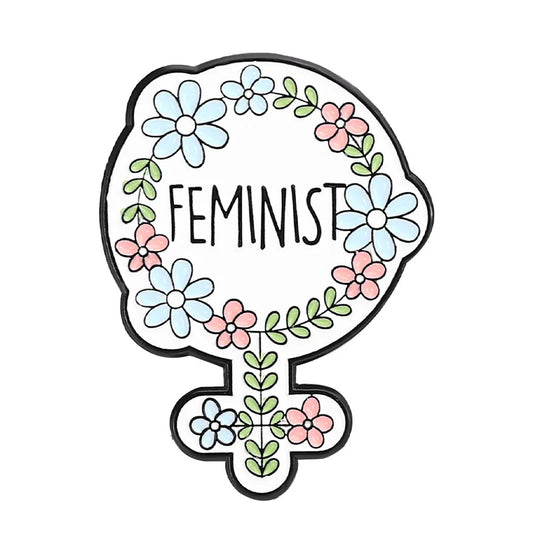Floral Feminist Pin Badge