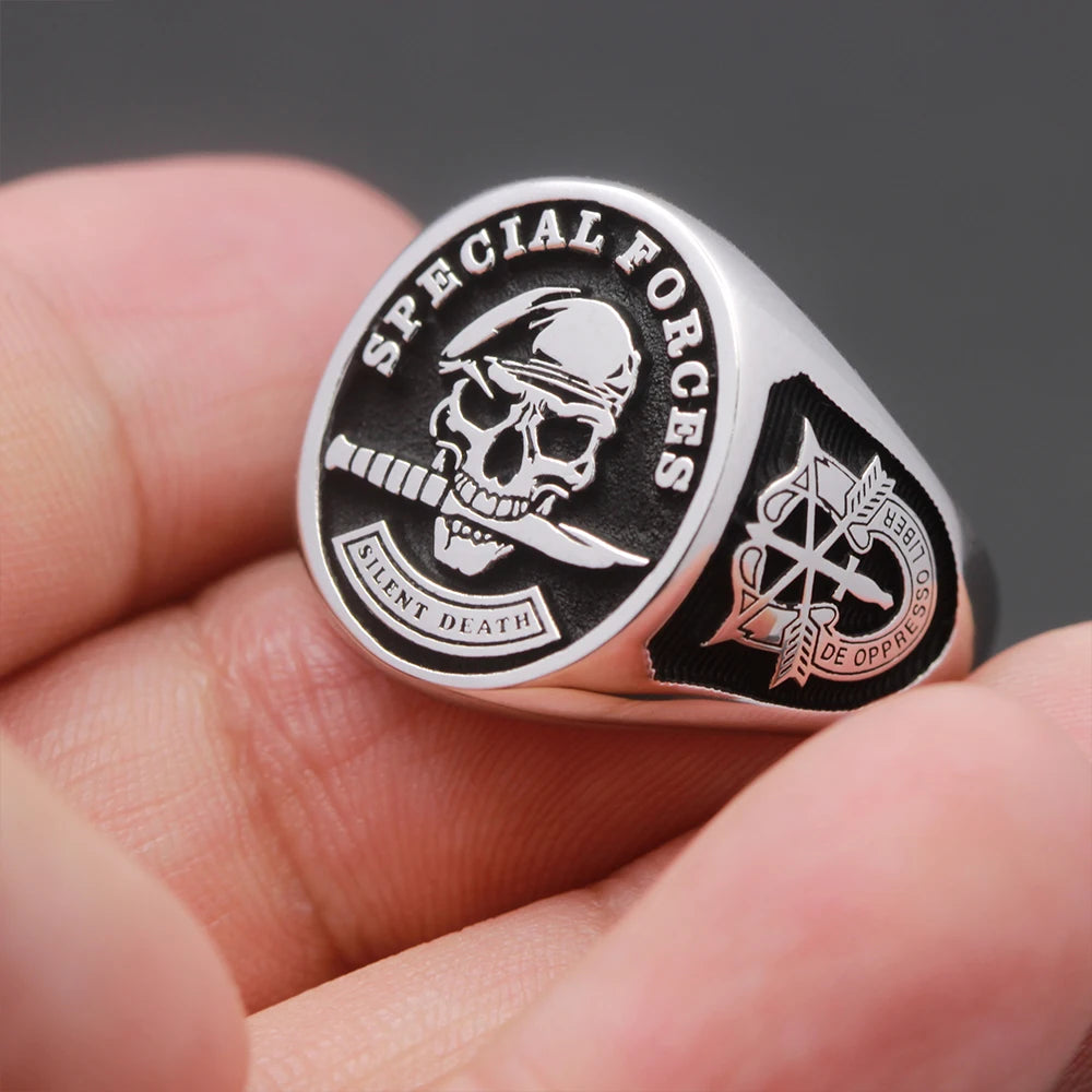 Army Special Forces Skull Ring