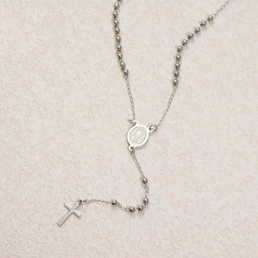 Christian Mary & Saint Benedict Rosary Necklace