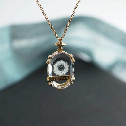 Crystal Tarot Card Pendant Necklace
