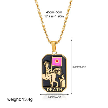 Enamel Tarot Cards Necklaces
