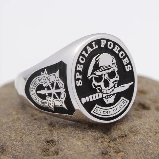 Army Special Forces Skull Ring