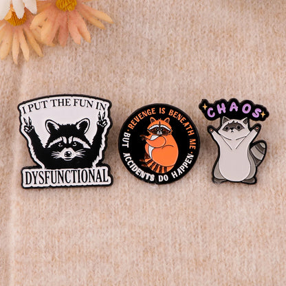 Raccoon Enamel Pin Badges