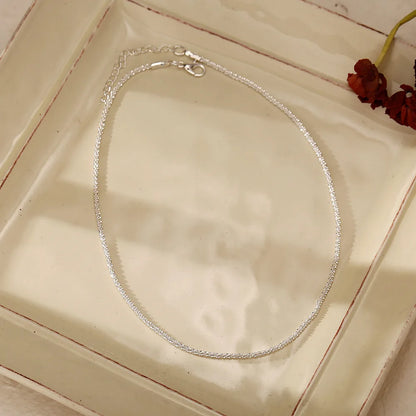 Silver Stone Chain Necklace