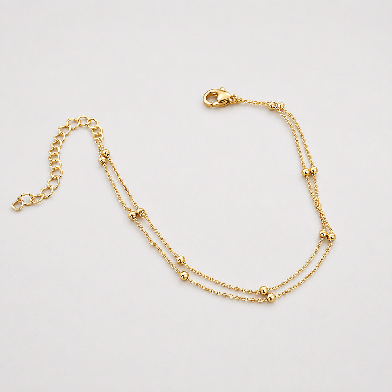 Double Layer Beaded Chain Bracelet