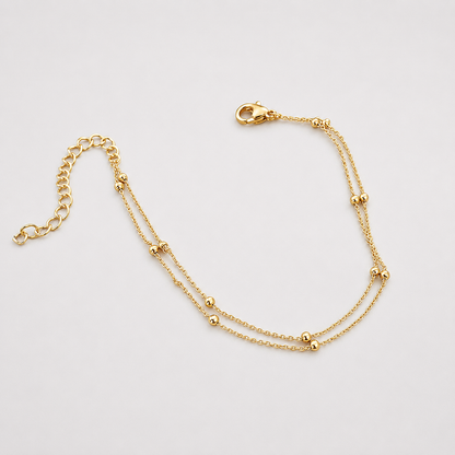 Double Layer Beaded Chain Bracelet